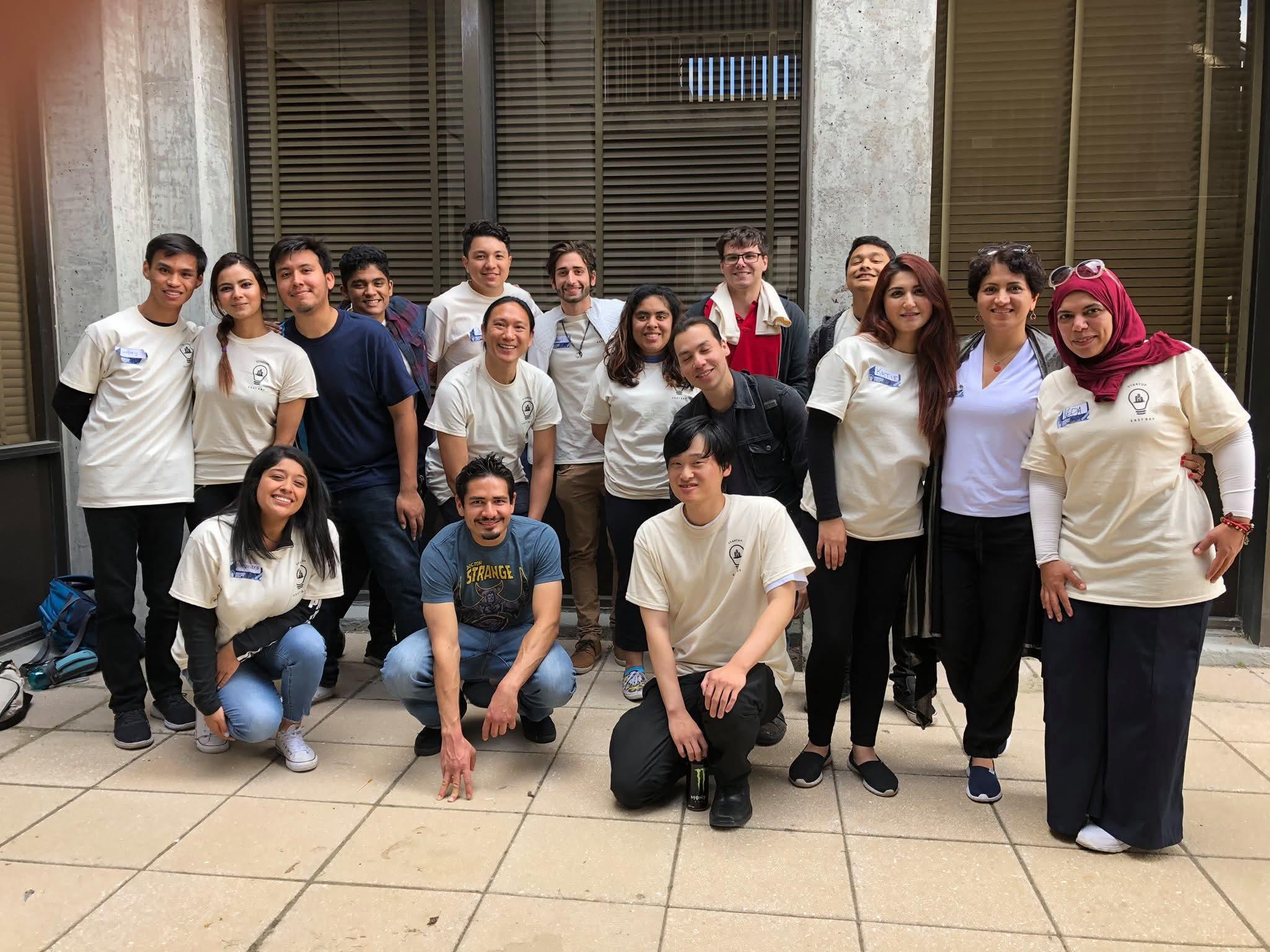Group of Startup East Bay volunteers and participants posing together